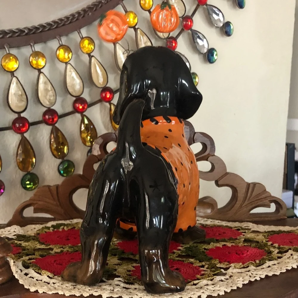 NEW Halloween Pumpkin Dachshund Dog Figurine